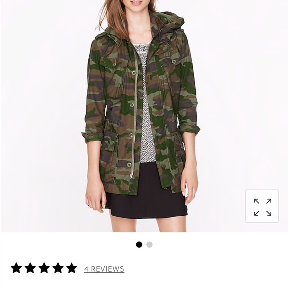 Coats | Jcrew Camo Rain Jacket | Poshmark
